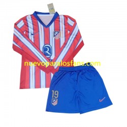 Camiseta de Fútbol Atlético Madrid Julian Alvarez 19 Niño Casa 2024-2025 Manga Larga