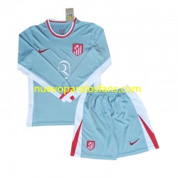Camiseta de Fútbol Atlético Madrid Niño Exterior 2024-2025 Manga Larga