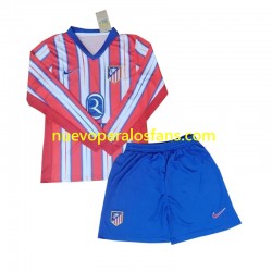 Camiseta de Fútbol Atlético Madrid Niño Casa 2024-2025 Manga Larga