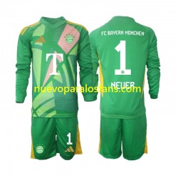 Camiseta de Fútbol Bayern de Múnich Manuel Neuer 1 Portero Niño Cuarto 2024-2025 Manga Larga