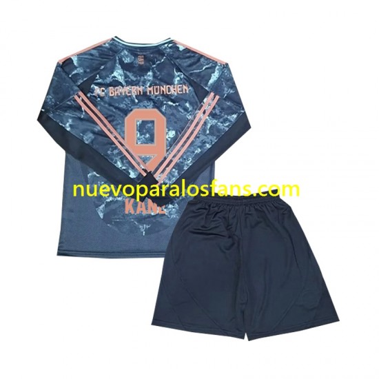 Camiseta de Fútbol Bayern de Múnich Kane 9 Niño Exterior 2024-2025 Manga Larga