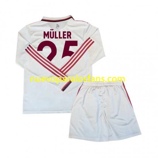 Camiseta de Fútbol Bayern de Múnich Muller 25 Niño Tercera 2024-2025 Manga Larga