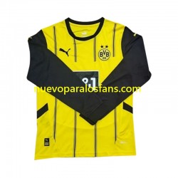 Camiseta de Fútbol Borussia Dortmund Hombre Casa 2024-2025 Manga Larga