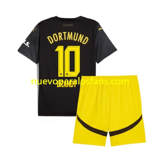 Camiseta de Fútbol Borussia Dortmund Julian Brandt 10 Niño Exterior 2024-2025 Manga Corta