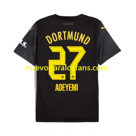 Camiseta de Fútbol Borussia Dortmund Karim Adeyemi 27 Hombre Exterior 2024-2025 Manga Corta