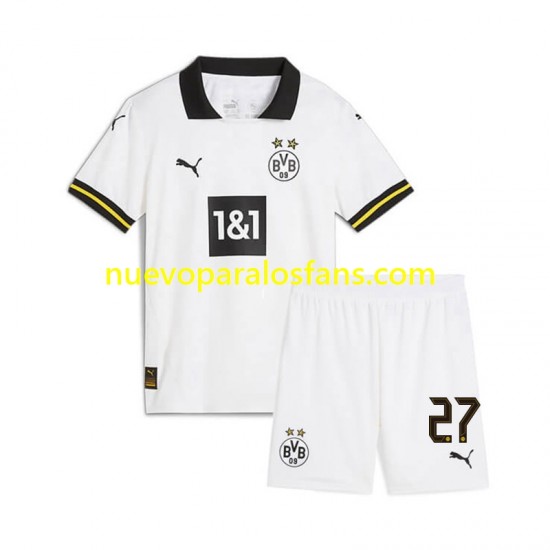 Camiseta de Fútbol Borussia Dortmund Karim Adeyemi 27 Niño Tercera 2024-2025 Manga Corta