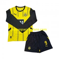 Camiseta de Fútbol Borussia Dortmund Serhou Guirassy 9 Niño Casa 2024-2025 Manga Larga