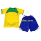 Camiseta de Fútbol Brasil Retro Niño Casa 2004 Manga Corta