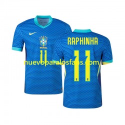 Camiseta de Fútbol Brasil RAPHINHA 11 Hombre Exterior 2024 Manga Corta