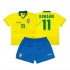 Camiseta de Fútbol Brasil Romario 11 Retro Niño Casa 1994 Manga Corta