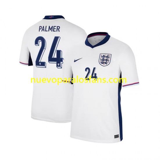 Camiseta de Fútbol Inglaterra Cole Palmer 24 Hombre Casa 2024 Manga Corta