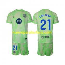 Camiseta de Fútbol FC Barcelona F DE JONG 21 Niño Tercera 2024-2025 Manga Corta