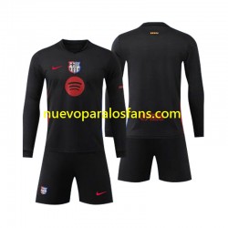 Camiseta de Fútbol FC Barcelona Niño Exterior 2024-2025 Manga Larga