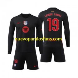 Camiseta de Fútbol FC Barcelona Lamine Yamal 19 Niño Exterior 2024-2025 Manga Larga