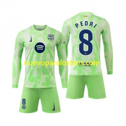 Camiseta de Fútbol FC Barcelona Pedri 8 Niño Tercera 2024-2025 Manga Larga
