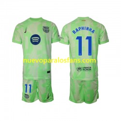 Camiseta de Fútbol FC Barcelona Raphinha 11 Niño Tercera 2024-2025 Manga Corta