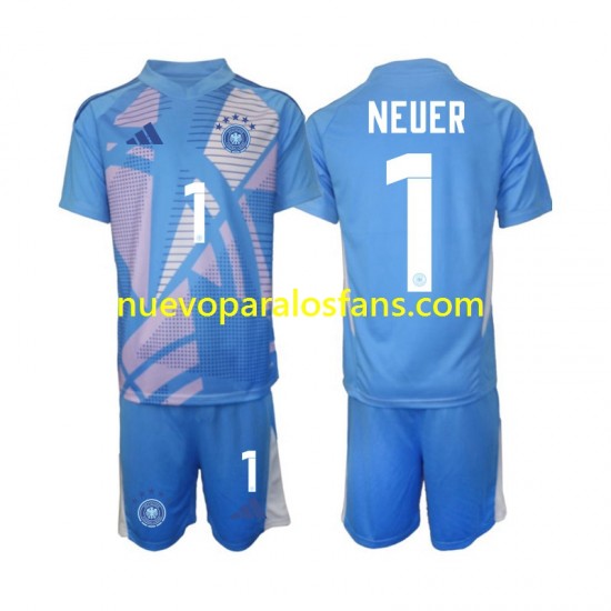 Camiseta de Fútbol Alemania Manuel Neuer 1 Portero Niño Cuarto 2024-2025 Manga Corta