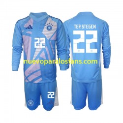 Camiseta de Fútbol Alemania Ter Stegen 22 Portero Niño Cuarto 2024-2025 Manga Larga