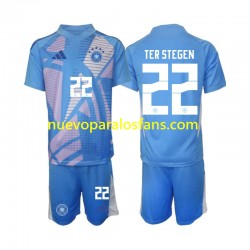 Camiseta de Fútbol Alemania Ter Stegen 22 Portero Niño Cuarto 2024-2025 Manga Corta