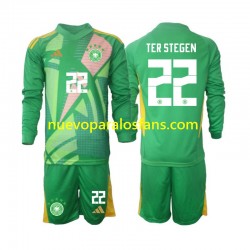 Camiseta de Fútbol Alemania Ter Stegen 22 Portero Niño Tercera 2024-2025 Manga Larga