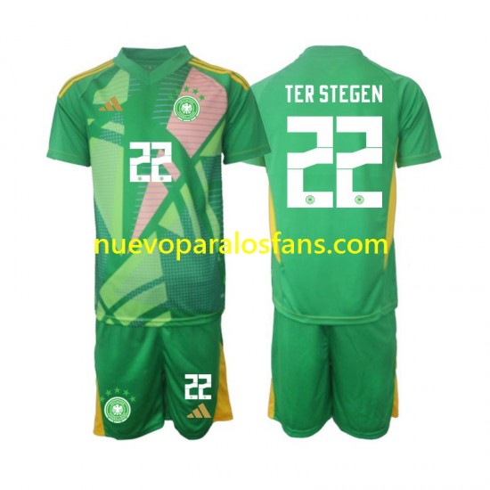 Camiseta de Fútbol Alemania Ter Stegen 22 Portero Niño Tercera 2024-2025 Manga Corta