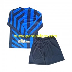 Camiseta de Fútbol Inter Milan Niño Casa 2024-2025 Manga Larga