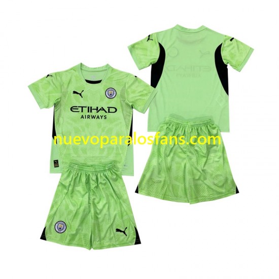 Camiseta de Fútbol Manchester City 2 Portero Niño Cuarto 2024-2025 Manga Corta