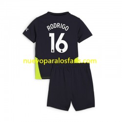 Camiseta de Fútbol Manchester City RODRIGO 16 Niño Exterior 2024-2025 Manga Corta