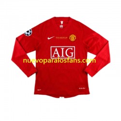 Camiseta de Fútbol Manchester United Cristiano Ronaldo 7 Champion League 2007 Retro Hombre Casa Manga Larga