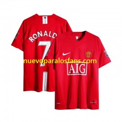 Camiseta de Fútbol Manchester United Cristiano Ronaldo 7 Champion League 2007 Retro Hombre Casa Manga Corta