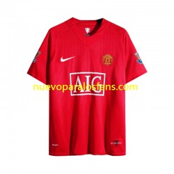 Camiseta de Fútbol Manchester United 2007 Retro Hombre Casa Manga Larga
