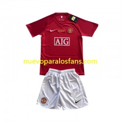Camiseta de Fútbol Manchester United Champion League 2007 Niño Casa Manga Corta