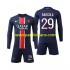 Camiseta de Fútbol Paris Saint-Germain Bradley Barcola 29 Niño Casa 2024-2025 Manga Larga