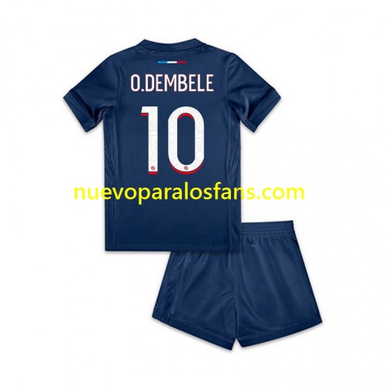 Camiseta de Fútbol Paris Saint-Germain Ousmane Dembele 10 Niño Casa 2024-2025 Manga Corta