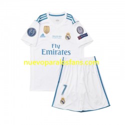 Camiseta de Fútbol Real Madrid Cristiano Ronaldo 7 2017 Retro Niño Casa Manga Corta