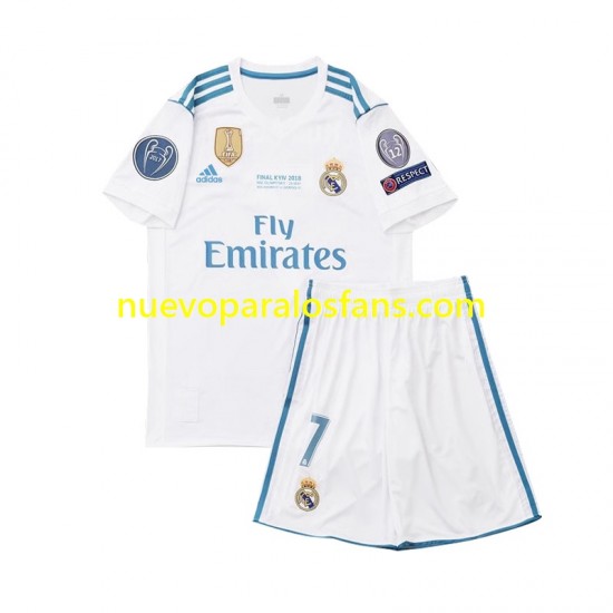 Camiseta de Fútbol Real Madrid Cristiano Ronaldo 7 2017 Retro Niño Casa Manga Corta