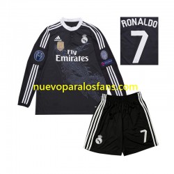 Camiseta de Fútbol Real Madrid Cristiano Ronaldo 7 2014 Retro Niño Tercera Manga Larga