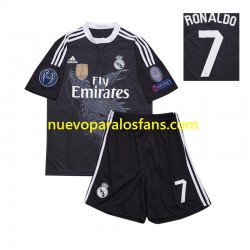 Camiseta de Fútbol Real Madrid Cristiano Ronaldo 7 2014 Retro Niño Tercera Manga Corta
