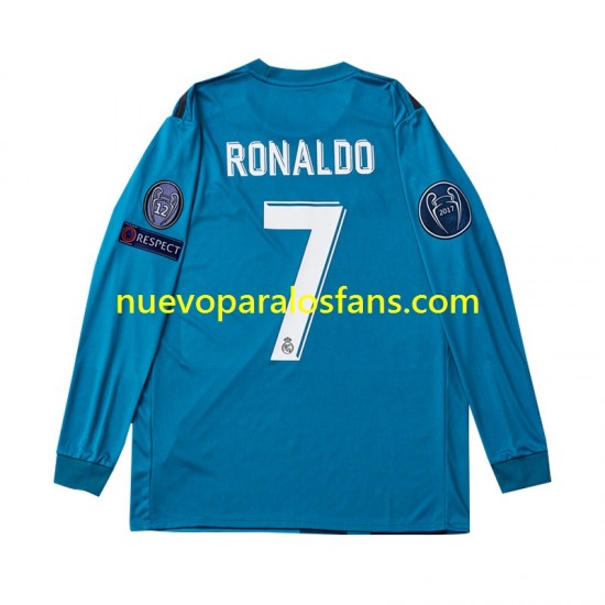 Camiseta de Fútbol Real Madrid Cristiano Ronaldo 7 2017 Retro Hombre Tercera Manga Larga