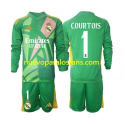 Camiseta de Fútbol Real Madrid Thibaut Courtois 1 Portero Niño Tercera 2024-2025 Manga Larga