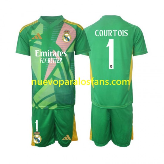 Camiseta de Fútbol Real Madrid Thibaut Courtois 1 Portero Niño Tercera 2024-2025 Manga Corta