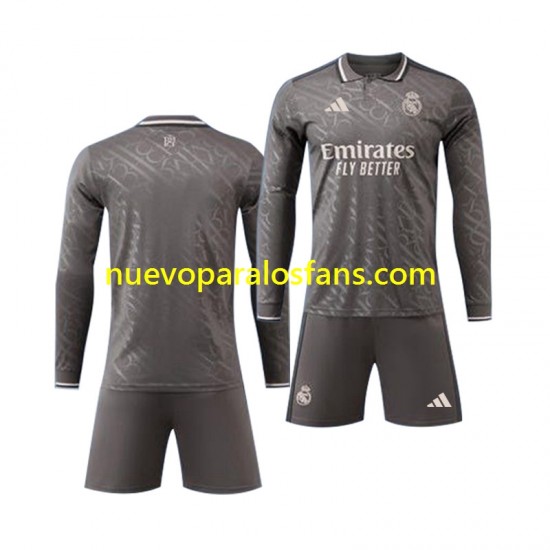 Camiseta de Fútbol Real Madrid Niño Tercera 2024-2025 Manga Larga