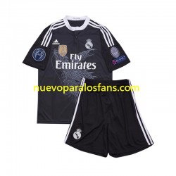 Camiseta de Fútbol Real Madrid 2014 Retro Niño Tercera Manga Corta