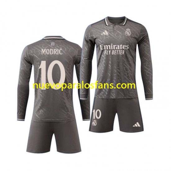 Camiseta de Fútbol Real Madrid Modrić Luka 10 Niño Tercera 2024-2025 Manga Larga