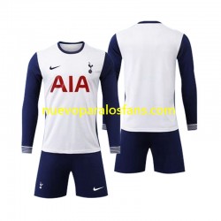 Camiseta de Fútbol Tottenham Spurs Niño Casa 2024-2025 Manga Larga