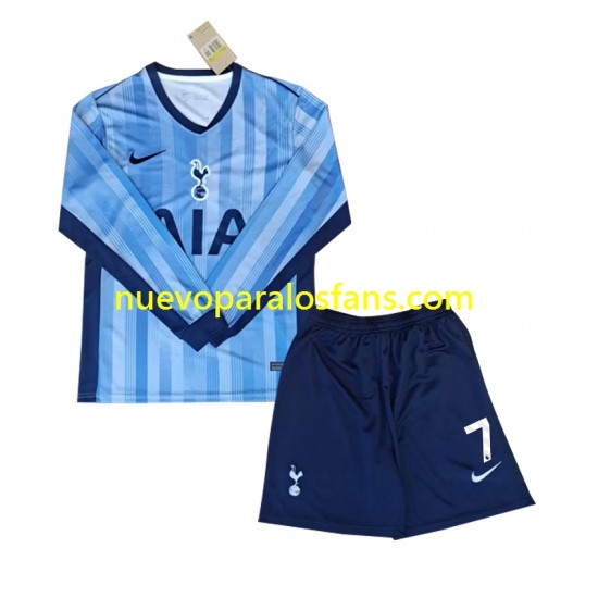 Camiseta de Fútbol Tottenham Spurs Son 7 Niño Exterior 2024-2025 Manga Larga