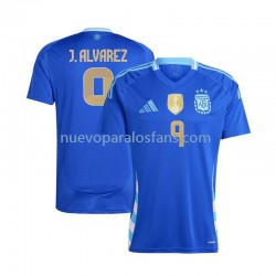 Camiseta de Fútbol Argentina Julian Alvarez 9 Hombre Exterior 2024 Manga Corta