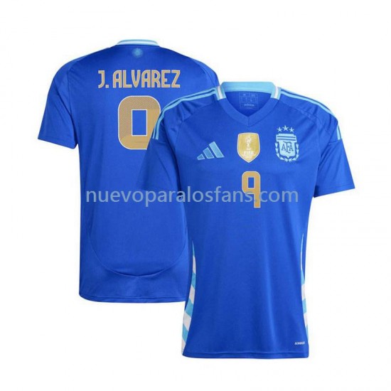 Camiseta de Fútbol Argentina Julian Alvarez 9 Hombre Exterior 2024 Manga Corta