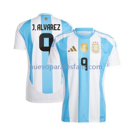 Camiseta de Fútbol Argentina Julian Alvarez 9 Hombre Casa 2024 Manga Corta