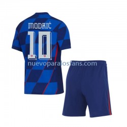 Camiseta de Fútbol Croacia Modrić 10 Niño Exterior Euro 2024 Manga Corta